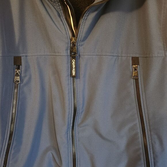 Calvin Klein Sherpa Lined Hooded Softshell Jacket Men's Size L Blue CM105270 - Picture 3 of 7